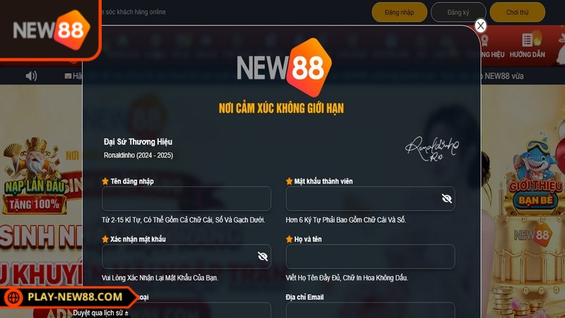 Đăng ký NEW88 nhanh chóng chỉ với 3 bước đơn giản