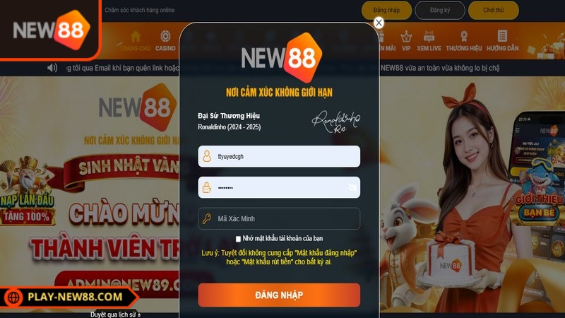 Đăng nhập NEW88 để bạn trải nghiệm thế giới cá cược nhanh chóng