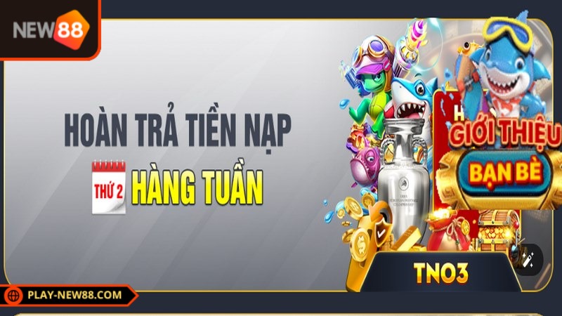Khuyến mãi New88 hoàn trả được áp dụng hàng ngày hoặc hàng tuần